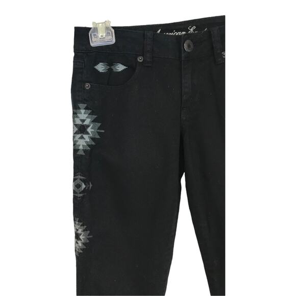 AEO Aztec Embroidered Black Skinny Jeans - Picture 4 of 10